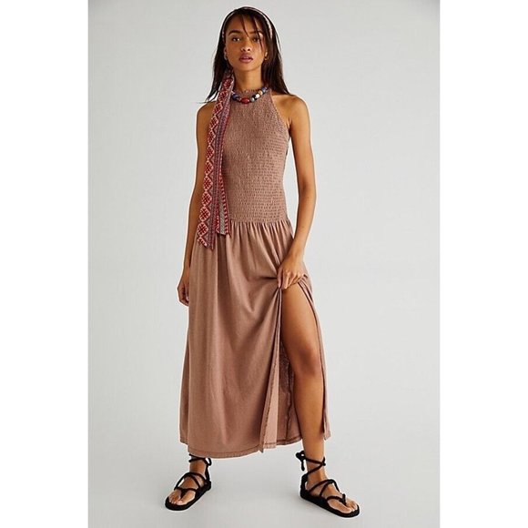 Free People Dresses & Skirts - NEW Free People Spell On You Maxi Dress Sz Medium M smocked pullover long slit